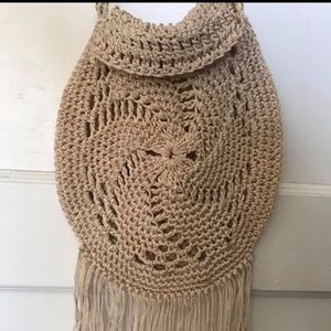 Vintage macrame festival bag purse